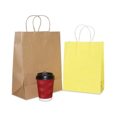 China Recyclable Recyclable Custom Logo Printed Red Coffee Food Packaging Kraft Paper Brown Paper Bags for sale