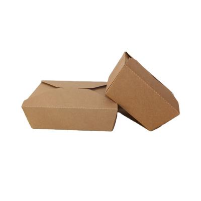 China Biodegradable Best Customization Disposable Biodegradable Food Grade Kraft Paper Box for sale