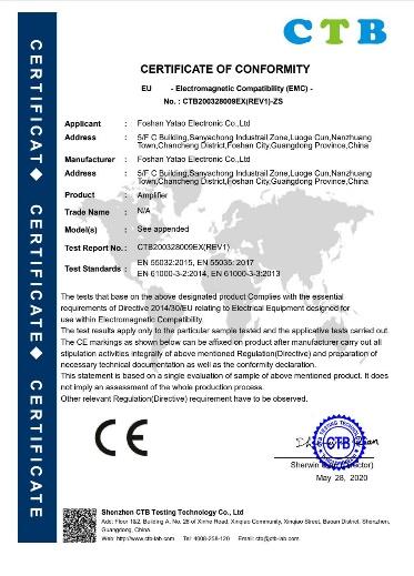 CE - Foshan Yatao Electronic Co., Ltd.