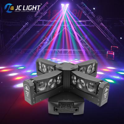 China Bar 12Pcs*10W Rgbw Glow Led Light Moving Disco Stage DJ Shadow Cross Head DJ Moving Head Light For Night Club for sale