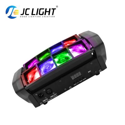 China Mini 8 Head Bar Eyes RGBW Led Spider Beam Moving Lights For Sale DJ Disco Stage Night Bar Club Equipment Lighting for sale