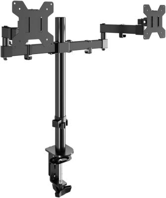 China Alloy Steel Dual Fully Adjustable Monitor Arm Support Mount Fits Two Monitors 13-27 Inch 22lbs For Monitor Computer Screen for sale