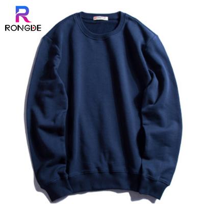 China Custom unisex 100% organic long sleeve sweatshirt high quality cotton anti-shrink crewneck anti-shrink for sale