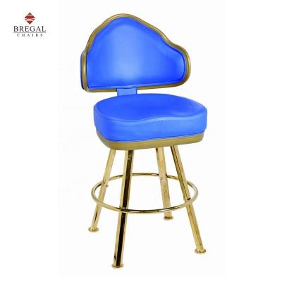 China Well- High Quality Auto Reset Bar Chair Designd Casino Chair With 4-Legs Brass Plated With Sliders for sale