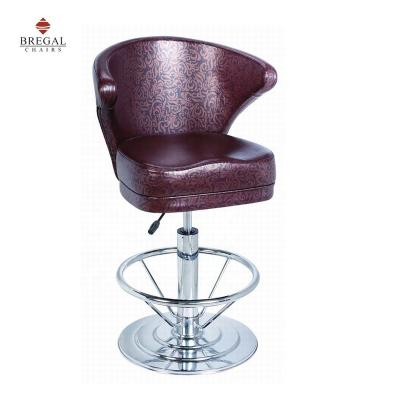 China Custom Bar Chair Gaming Stool Modern Style Casino Seating In Molded Foam With Chrome Base for sale