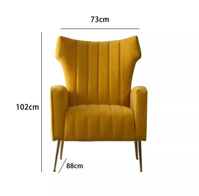 China Latest Modern Designs Wing Back Tufted Velvet Wingback Accent Chair For Living Room for sale