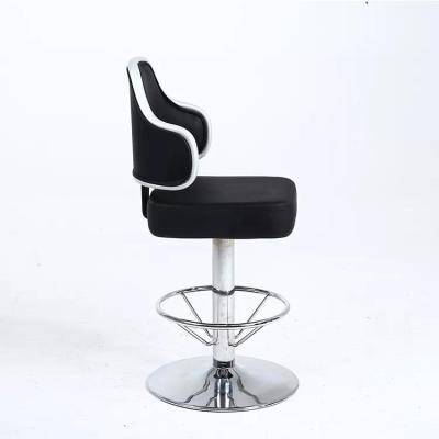 China Hot Sale Style PU Texture Leather Custom Size Adjustable Casino Chairs With Low Chrome Footrest for sale