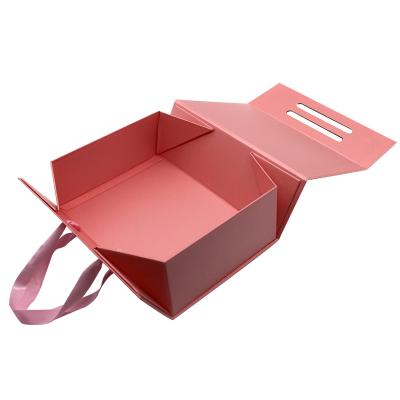 China Wholesale Collapsible Foldable Gift Box With Magnet Large Luxury Custom Made Clothing Packaging Boxes With Ribbon Closure for sale