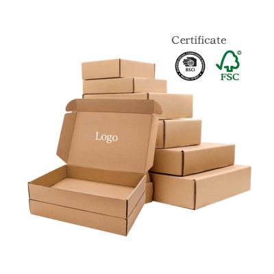 China Recyclable Wholesale Custom Mailer Box Corrugated Brown Custom Packaging Box Cardboard Shipping Kraft Mailing Box Packaging for sale