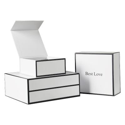 China Wholesale Custom Recyclable Matte Best Love Top And Silky Touch Black And White Silky Touch Low Cardboard Gift Box With Bow Ribbon for sale