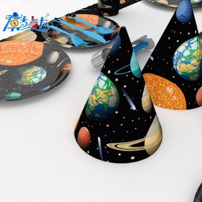 China Wholesale Durable Galaxy Space Happy Birthday Party Decor For Kids Baby Decoration Party Set Birthday Party Supplies for sale