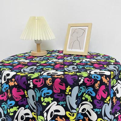 China Stain Resistant Cartoon Series Mickey Printed Canvas For Table Cloth Curtain Tile Chair Cover Tent Sofa Canvas Bag Packing Bag for sale