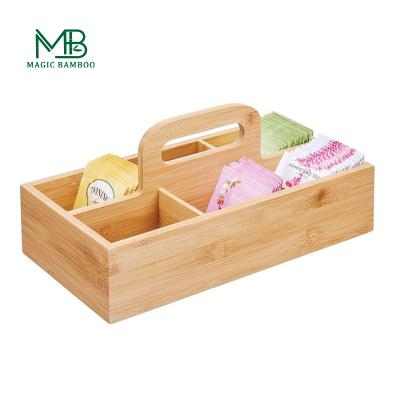 China Bamboe Compacte badkamer opslagmandje organisator Caddy Tote Bins Te koop