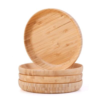 China Minimalist Design Style Bamboo Appetizer Plates for Dinner Desserts Snacks and Salads for sale