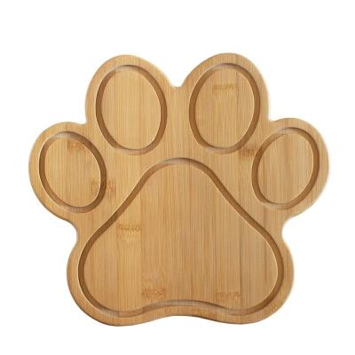 China Sustainable Natural Bamboo Board Set with Paw Shaped Cheese Boards CE / EU Certified for sale