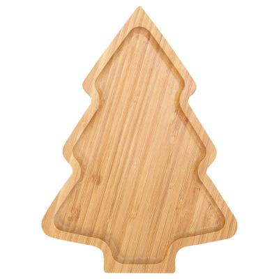 China Bamboo Wooden Christmas Tree Shaped Appetizer Tray for Modern Plate Dish Serving for sale