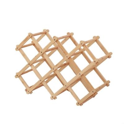 China Countertop Bamboo Wine Rack Bottle Holder Foldable Storage Stand for sale