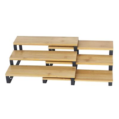 China 3 Tier Expandable Bamboo Kitchen Shelf Organizer Spice Rack Sustainable for sale