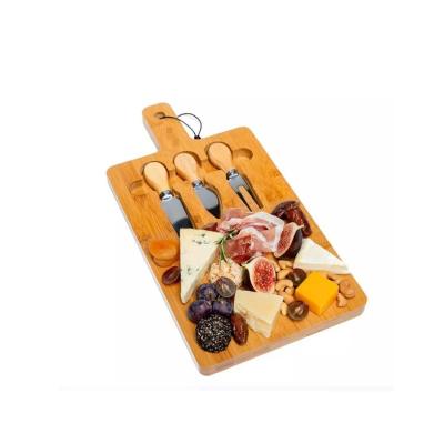 China USA Warehouse Bamboo Charcuterie Drawer Board Set with Knives and Chopping Blocks for sale