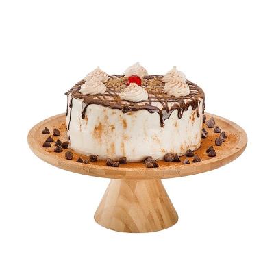 China Turntable Spinning Bamboo Cake Stand Decorating For Parties Weddings And Restaurants for sale