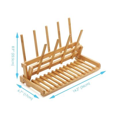 China Collapsible Kitchen Shelf Organizer Bamboo Drying Dish Rack For Cup Glass Bottle for sale