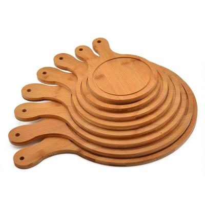 China Custom Round Bamboo Pizza Board With Handle CE / EU Certified Customized for Kitchen for sale