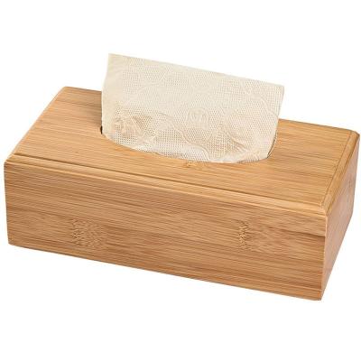 China Custom Design Accepted Home Fresh Design Sustainable Bamboo Tissue Box Holder Cover for sale