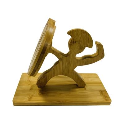 China Bamboo Wood Kitchen Soldier Shield Shape Knife Holder Knife Block Holds 6 Knives for sale