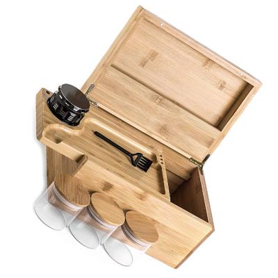 China Stash Box Set CE / EU Certificate Herbal Grinder Rolling Tray Bamboo Storage Box for sale