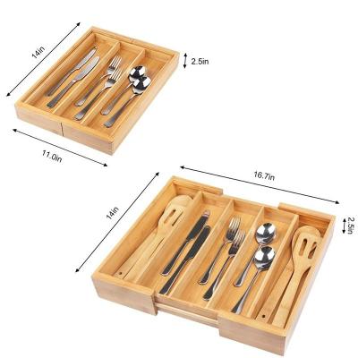 China Multifunctional 5-Grid Bamboo Style PC Storage Box for Tableware 35.6 x 27.9 x 6.4 cm for sale