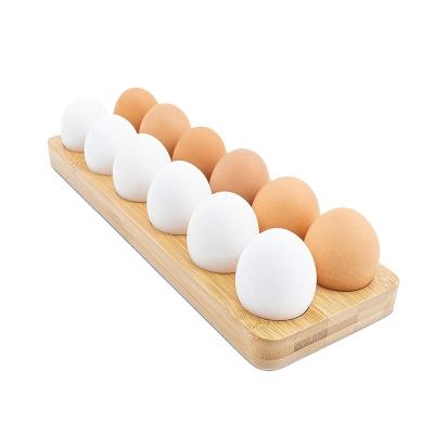 China Bamboo Egg Tray For Countertop Or Refrigerator Rectangular Shape Ideal For Milk Shake for sale