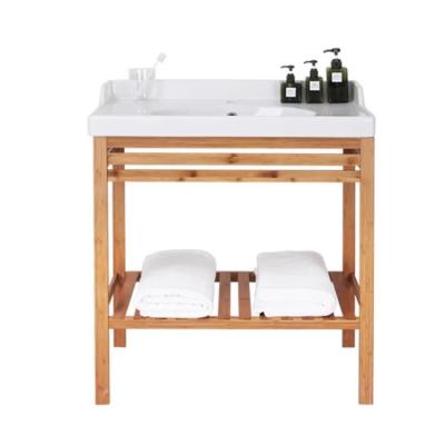 China Sustainable Bathroom Bamboo Vanity Sink Cabinet Customized for sale