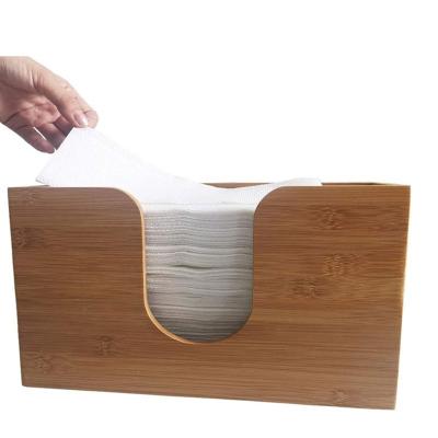 China EU Certificate Natural Bamboo Tissue Box Cover Holder Bathroom for sale