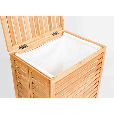 China Foldable Bamboo Washing Basket Laundry Hamper Storage Multifunctional for sale