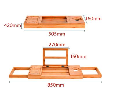 China Extra Large Expandable Bathtub Tray Laptop Ipad Holder 2 In 1 100% Bamboo for sale