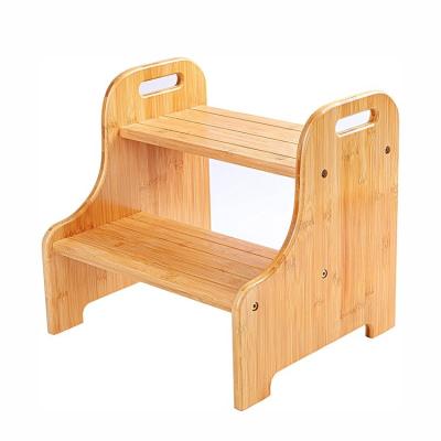 China Toddlers Kids shower Bathroom Footstool For Shaving Legs Bamboo Wood for sale