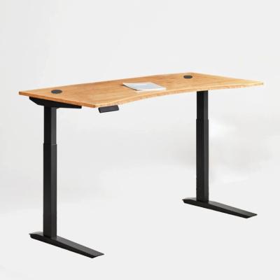 Chine Porteurs de rangement à un seul niveau Racks Bambou électrique ascenseur réglable ergonomique Bureau d'ordinateur Bureau de travail à vendre