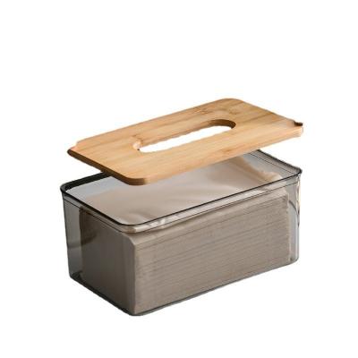 China Transparent Rectangular Tissue Dispenser Box Storage For Bathroom Kitchen for sale