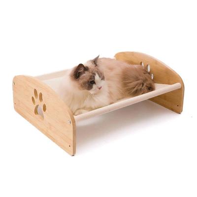 Cina Bamboo Legno Dog Bed Frame Piattaforma Oxford Stoffa ODM in vendita