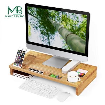 China CE/EU Certified Bamboo Laptop Stand Organizer Ideal for Home and Office Computer Desk for sale