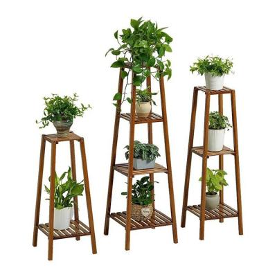 China Natural Multi-layer Flower Stand for Balcony Living Room Home Decoration Potted Plant for sale