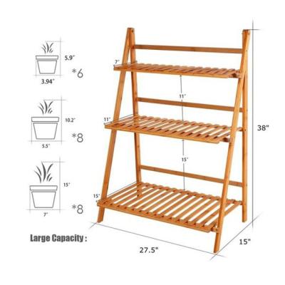 China Organize in Style Modern Foldable Bamboo Wall Storage Drying Rack for Shoes and Plants for sale