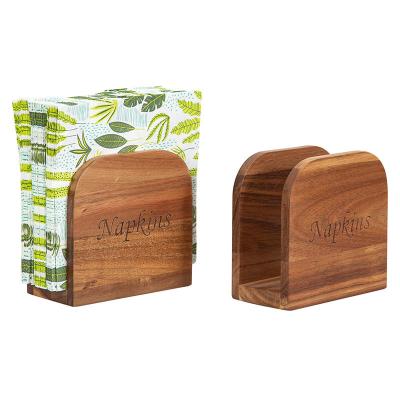 China Bamboo Napskin Holder For Table Upright Napkin Dispenser Perfect For Indoor And Outdoor for sale