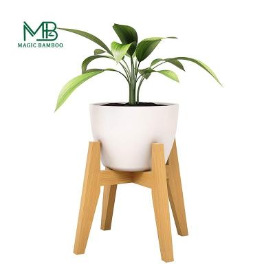 China Modern Sustainable Bamboo Plant Pot Holder For Indoor Artificial Flower for sale