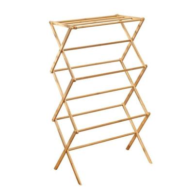 China Sustainable Multifunctional Bamboo Vertical Folding Drying Rack and Versatile Storage for sale