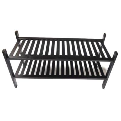 China 2 Tier Indoor Outdoor Bamboo Display Shelf Rack for Flower Pot Plant or Shoes in Black for sale