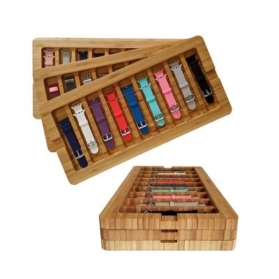 China 2023 Sustainable Glossy Makeup Storage Drawer Organizer Bamboo Cosmetic Display Box for sale