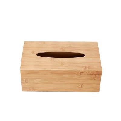 China MB-HW096 Simple Natural Bamboo Rectangle Paper Holder Tissue Napkin Box for Kitchen Bathroom for sale