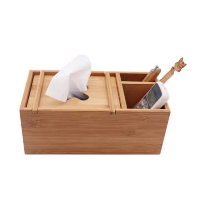 China Special Design Tissue Box Organizer Bamboo Storage Box Used for Tissue Keeper for sale