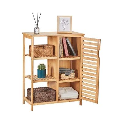 China Solid Bamboo Kitchen Storage Cabinet Shelf For Bathroom Storage for sale